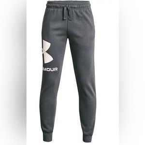 Under Armour Boys Rival Fleece Logo Joggers Pitch Gray 012/Onyx White Medium